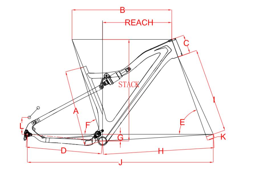 Cuadro MTB de doble suspensión de carbono ligero