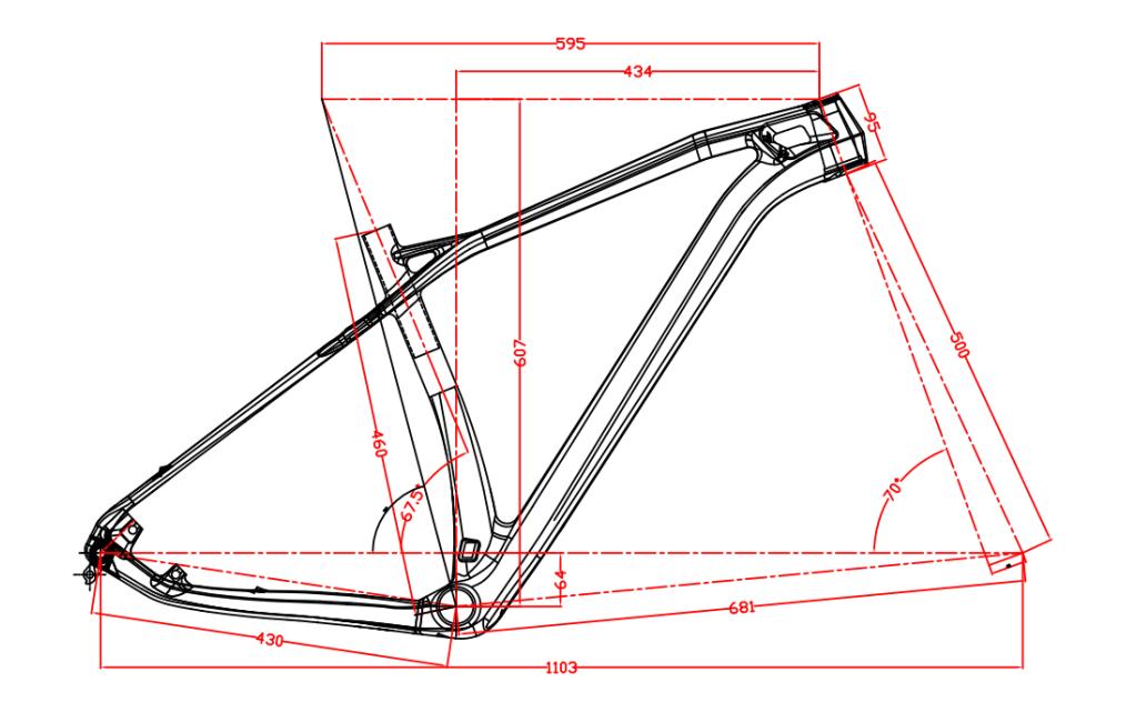 Cuadro de bicicleta de carbono rígida MTB