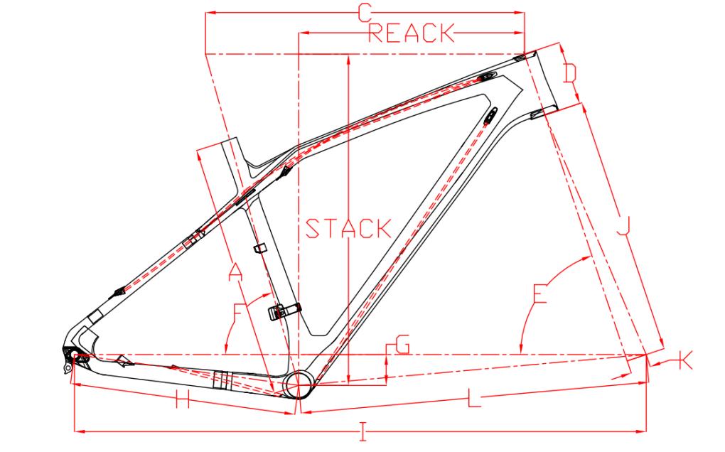 Cuadro de bicicleta de carbono MTB Hardtail