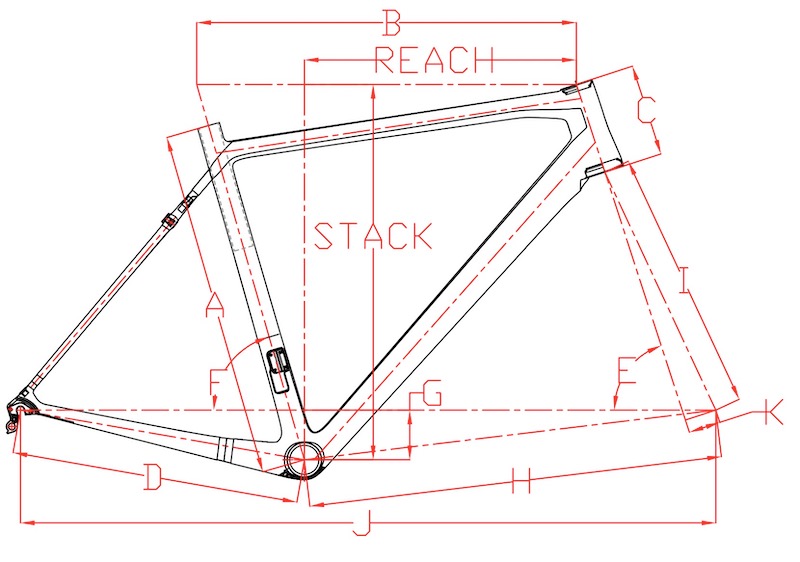 Cuadro de carbono para bicicleta con freno de llanta