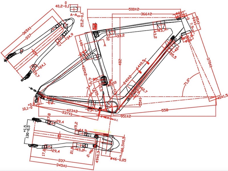 Cuadro de carbono para bicicletas de ciclismo de carretera Aero.