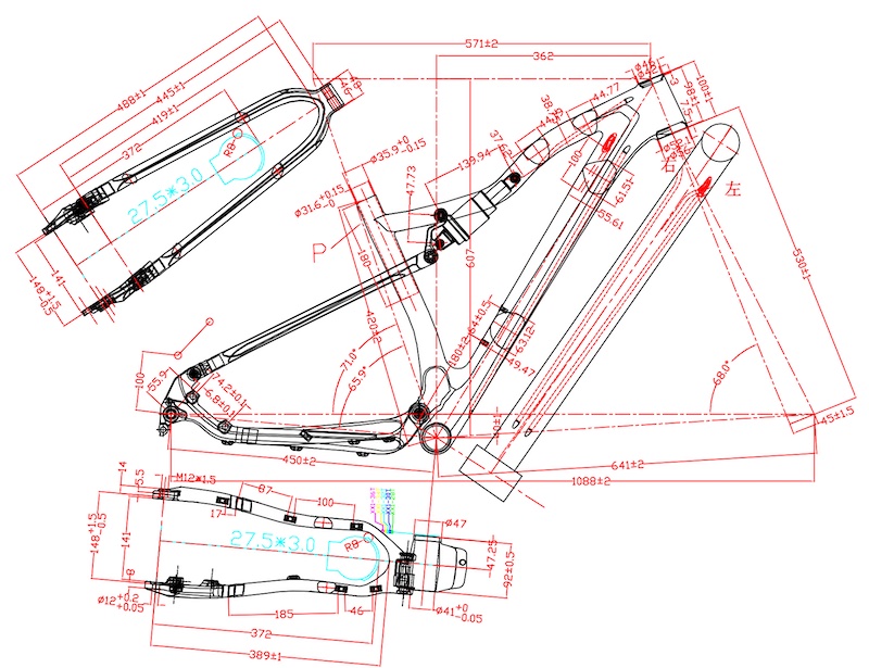 carbon full suspension frame