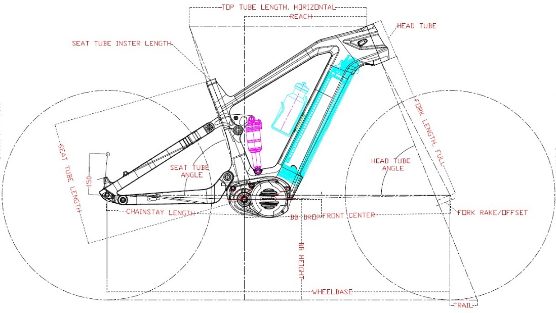 Geometría del cuadro de bicicleta eléctrica