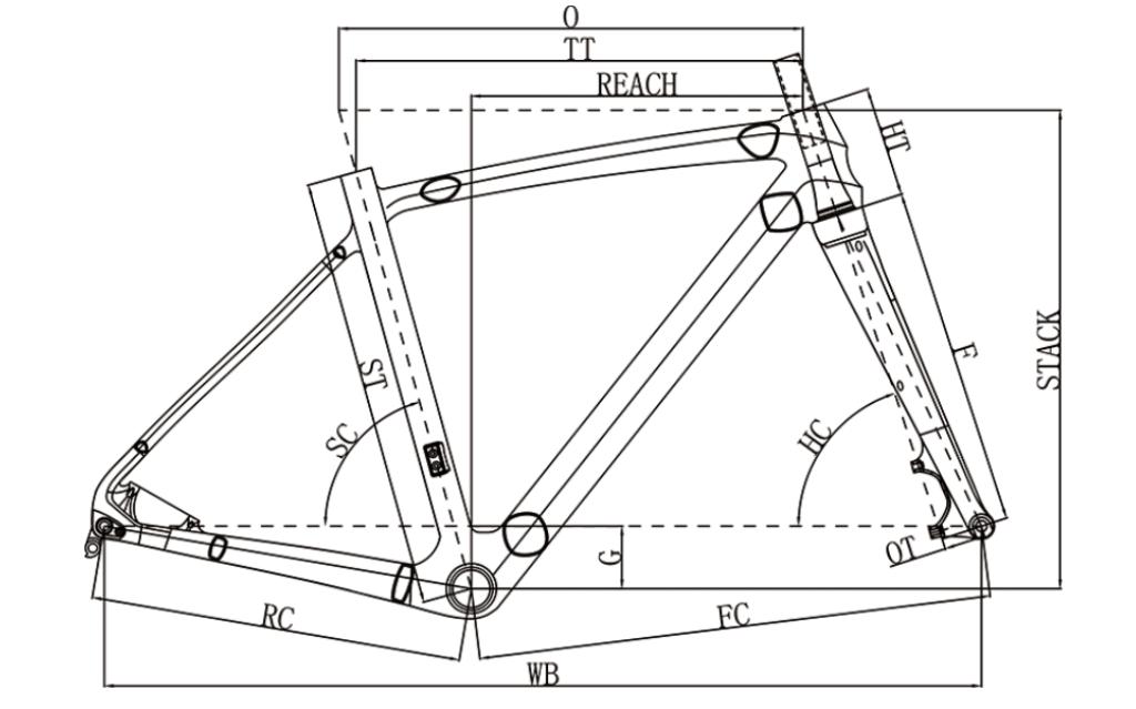 Cuadro de bicicleta de carbono con freno de disco