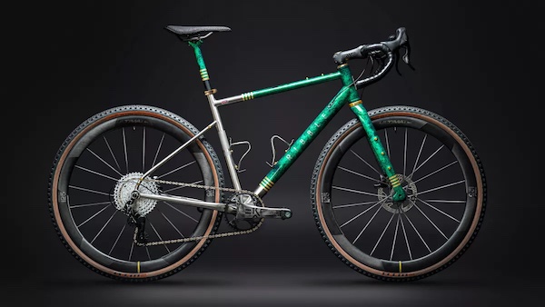 La limitada Ribble Gravel Ti 125, Mármol verde esmeralda, Pan de oro.