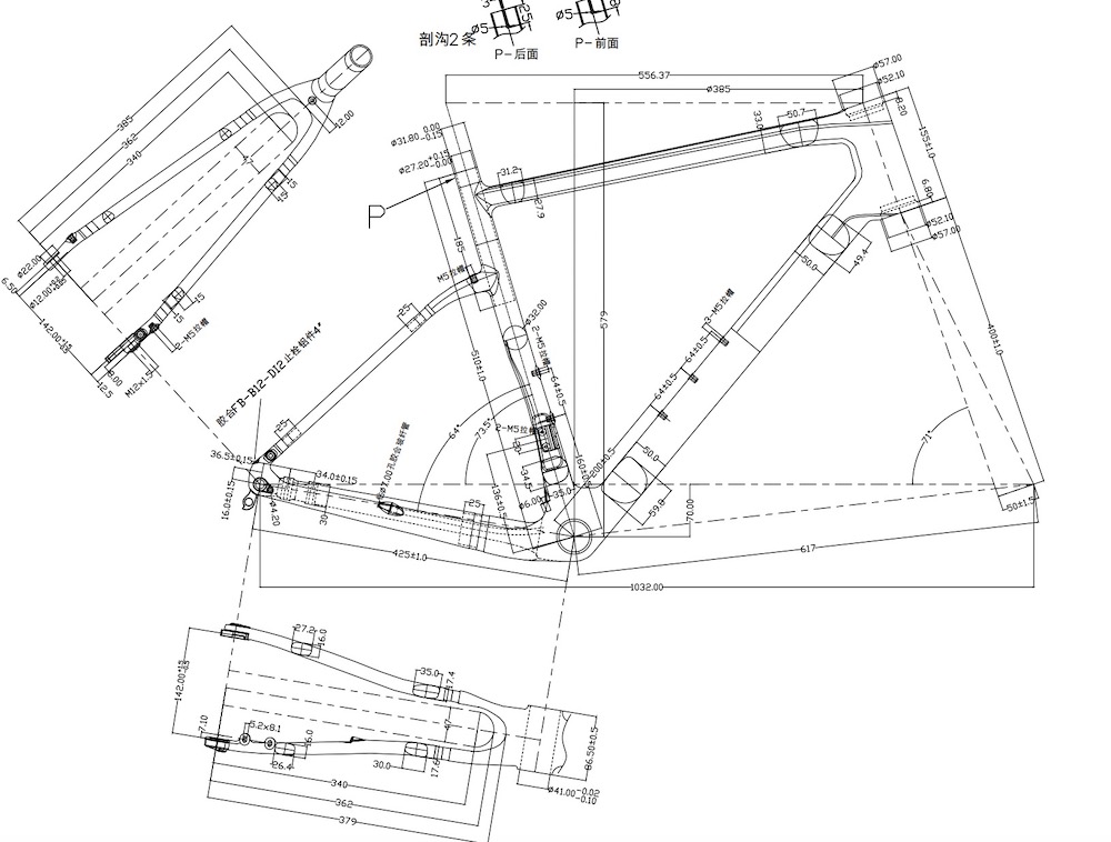 Geometría del cuadro de bicicleta de grava 700C * 45C